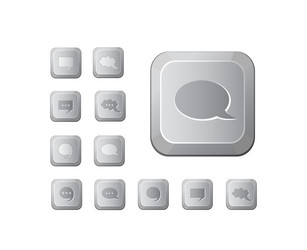 Chat and talk computer key set vector