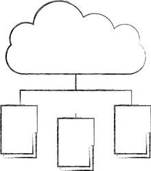 cloud computing with folder vector image