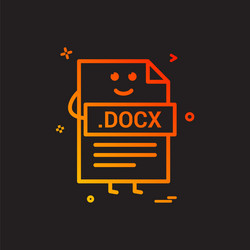 computer docx file format type icon design vector image