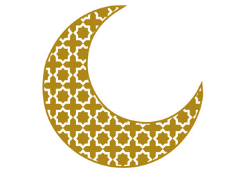 Moon with gold arabic pattern Royalty Free Vector Image