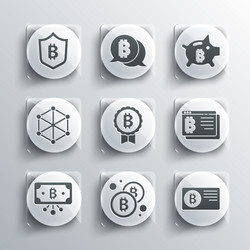 Set bitcoin credit card with browser vector