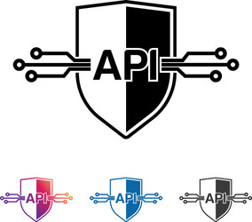 Shield api interface icon vector