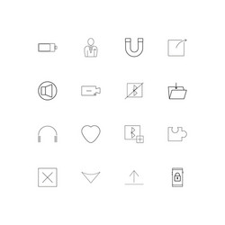 user interface simple linear icons set outlined vector image