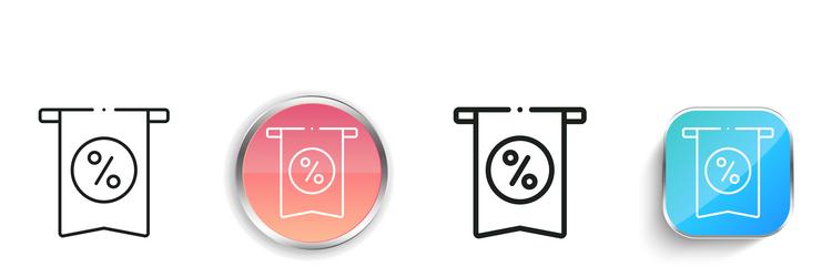 discount icon thin linear regular and button vector image