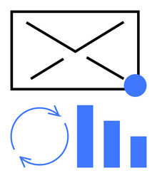 email notification with analytics bar graph vector image