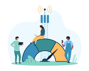 high speed internet signal measurement and mobile vector image