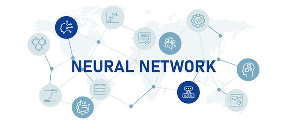 neural network ai artificial intelligence icon set vector image