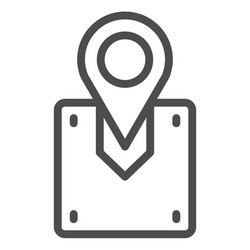 Package location line icon cargo vector