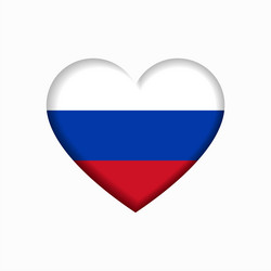 Russian flag heart-shaped sign vector