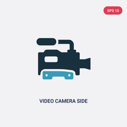 two color video camera side view icon from vector image