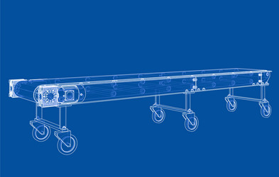 3d outline conveyor belt rendering of vector