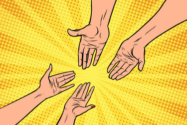 couple man and woman hands a gesture of love vector