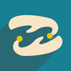 flat with shadow icon and mobile application vector image