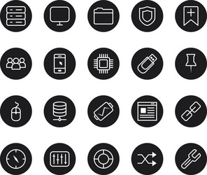 Mouse device and ui or ux icon set block style vector