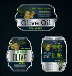 Olive oil labels and design elements Royalty Free Vector