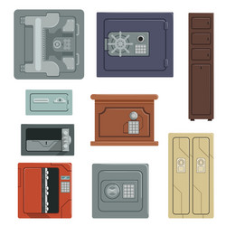 Safes for saving money and documents set property vector