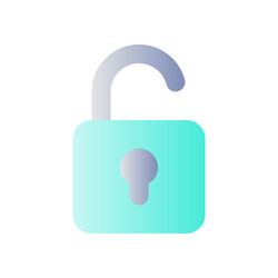 Unlocked padlock flat gradient color ui icon vector