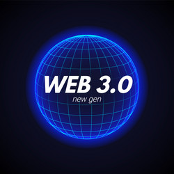 Web 3 world technology digital background web3 vector