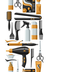 Barbershop seamless pattern with professional vector