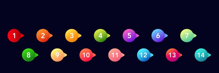 colorful circular buttons with numbers for user vector image
