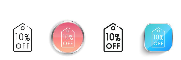 discount icon thin linear regular and button vector image