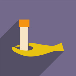 flat with shadow icon and mobile application lab vector image