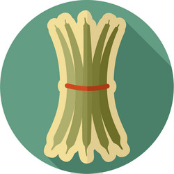 Green bean flat icon vegetable Royalty Free Vector Image