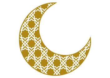 Moon with gold arabic pattern Royalty Free Vector Image