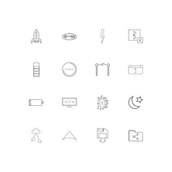 user interface simple linear icons set outlined vector image