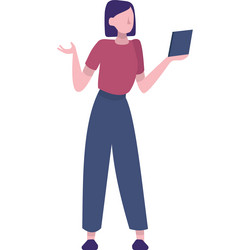 wifi usage icon woman using internet connection vector image