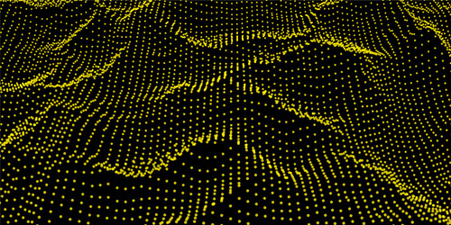 Abstract digital wave grid consist of particles vector