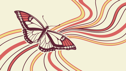artistic butterfly with dynamic abstract swirls vector image