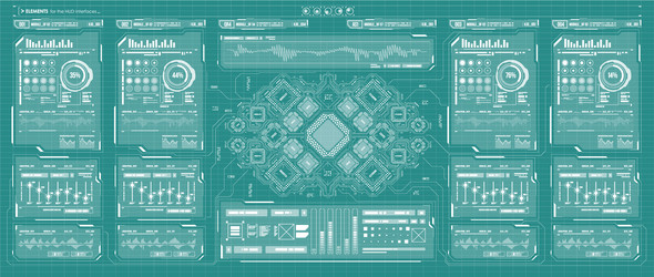 Background with futuristic user interface design vector