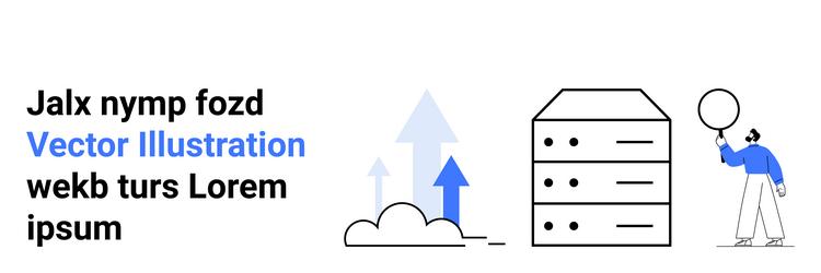 data migration concept with cloud server tower vector image