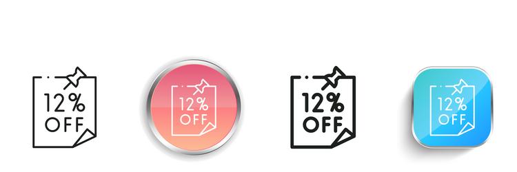 discount icon thin linear regular and button vector image