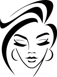 Elegant Girl Face Vector Image