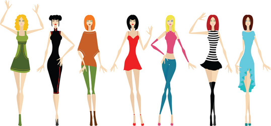 Plus Modles Vector Fashion models Royalty Free Vector Image - VectorStock