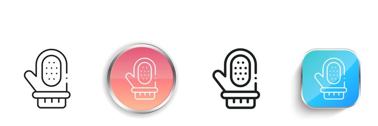 glove icon thin linear regular and button style vector image