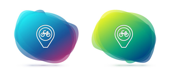 set line map pointer with bicycle icon isolated vector image