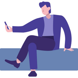 wifi usage icon man using internet connection vector image