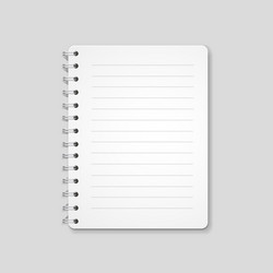 blank realistic spiral notebook notepad isolated vector image