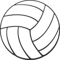 Cute Doodle Volleyball Ball Vector Image