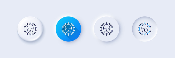 face detect target line icon head recognition vector image