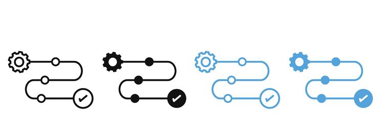 factory automation icons showing sequential vector image