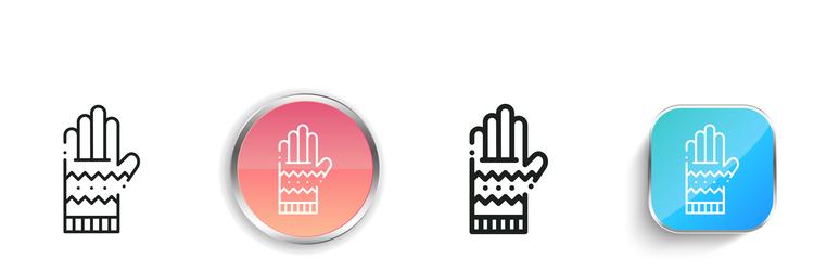 glove icon thin linear regular and button style vector image