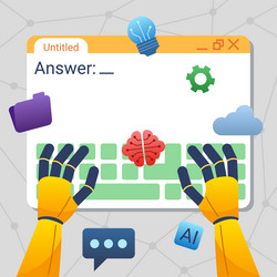 Artificial intelligence typing answer vector