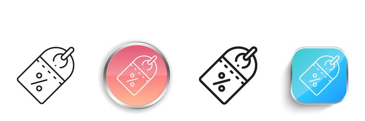 discount icon thin linear regular and button vector image