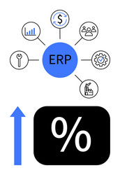 erp system enhancing business efficiency vector image