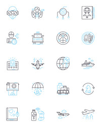 machine learning linear icons set artificial vector