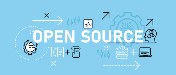 open source conceptual software programming vector image